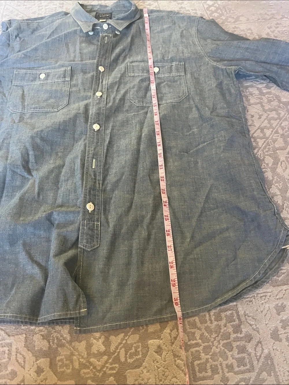 J. Crew Men's Denim-Blue Button-Down Workshirt